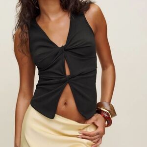 Reformation Tefi Knit Top Black - Size S